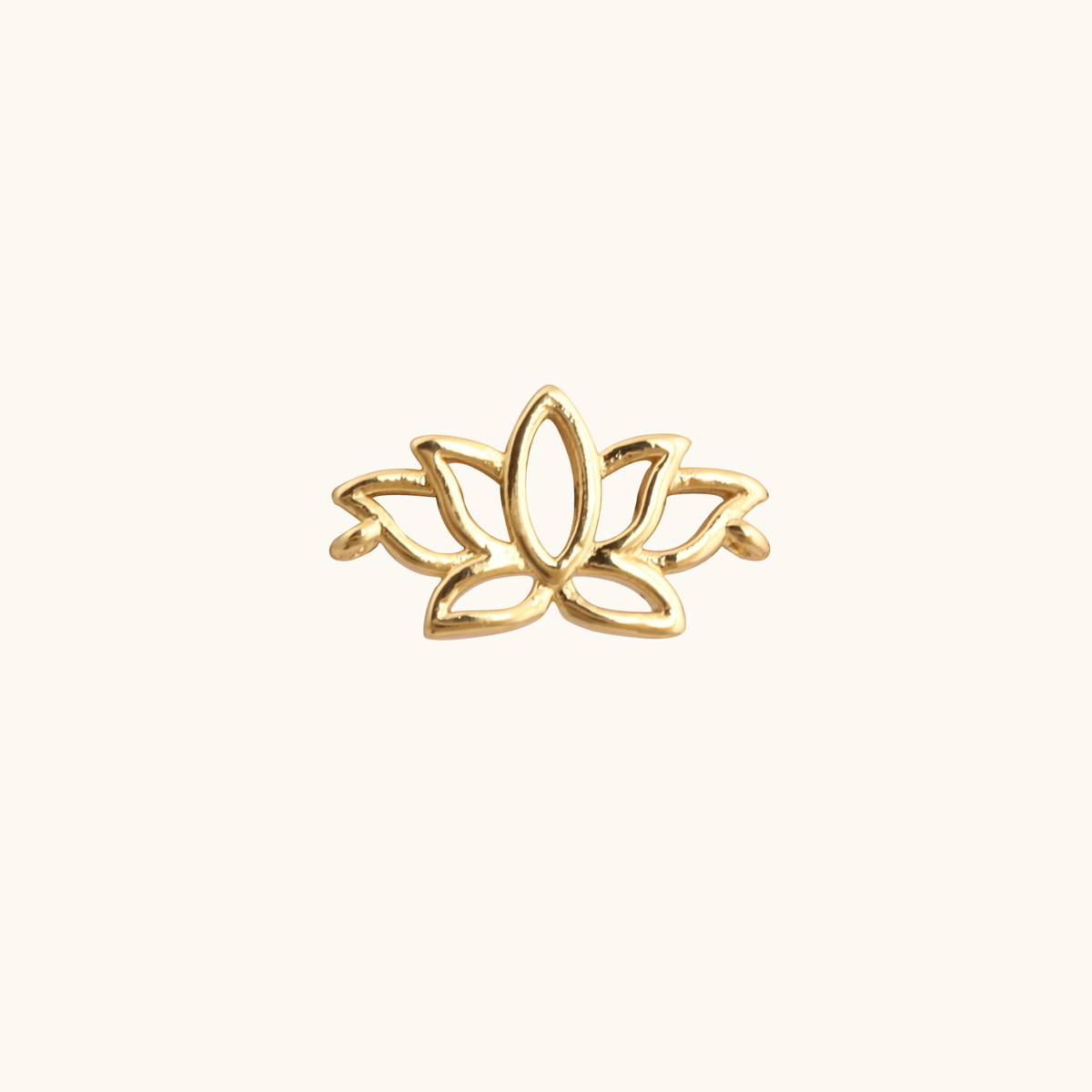 Lila 18K gold-plated openwork lotus flower pendant charm by Belliora