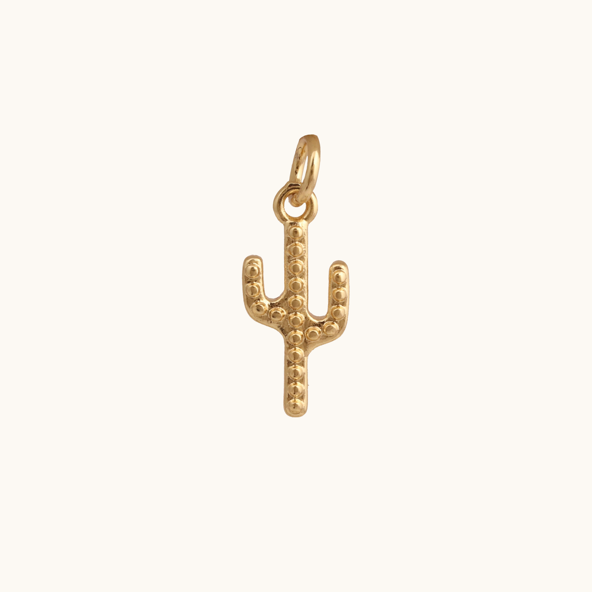 Cici 18K gold-plated textured cactus pendant charm by Belliora