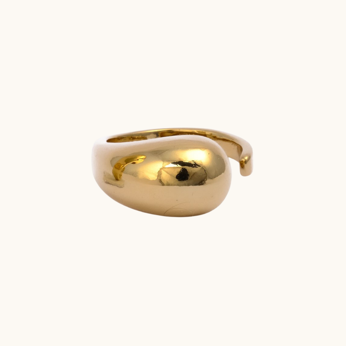 Nola Dome adjustable 18K gold-plated chunky ring by Belliora
